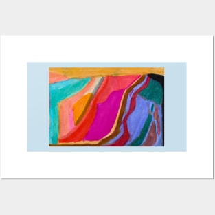 Colourful Unique Abstract Texta Colours Posters and Art